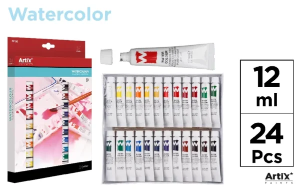 PEINTURE AQUARELLE 24 TUBES x 12 ml.