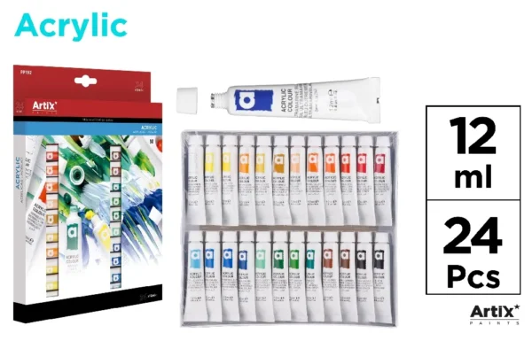 PEINTURE ACRYLIQUE 24 TUBES x 12 ml.