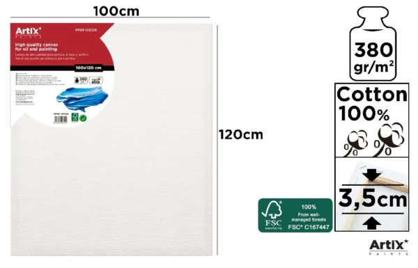 TOILE À PEINDRE 100 x 120 x 3,5 cm 380 g