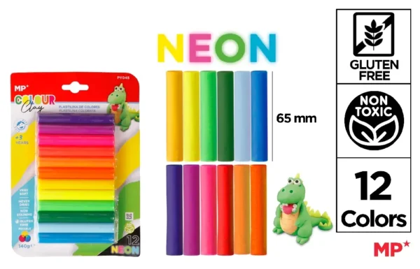 PÂTE À MODELER EN BÂTONNETS 12 COULEURS.