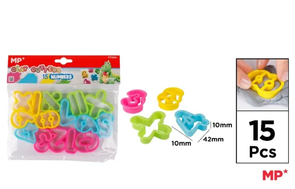 MOULE À PÂTE À MODELER NUMÉRO 15 PCS.