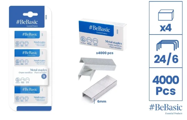AGRAFES MÉTALLIQUES 24/6 BLISTER 4 x 1 0