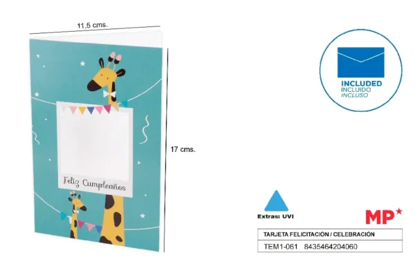 CARTE DE VŒUX / CÉLÉBRATION 11.5 x 17 cm