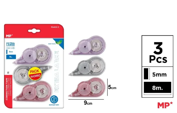 RUBAN CORRECTEUR 3 Unités 5 mm x 8 m MOR