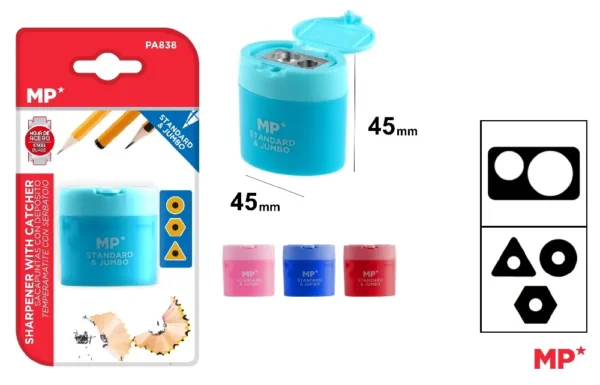 TAILLE-CRAYON DOUBLE AVEC RÉSERVOIR ET C