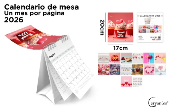 CALENDRIER DE TABLE 17 x 20 cm 2026.