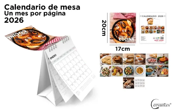 CALENDRIER DE TABLE 17 x 20 cm 2026.
