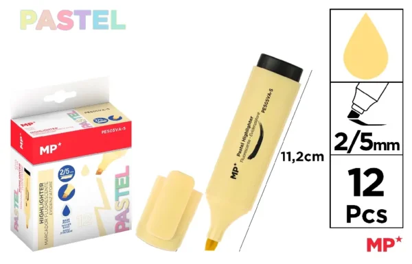 MARQUEUR PASTEL VANILLE 12 Unités.