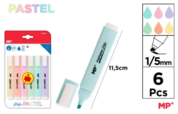 SURLIGNEUR PASTEL 6 Unités PACK ÉCONOMIQ