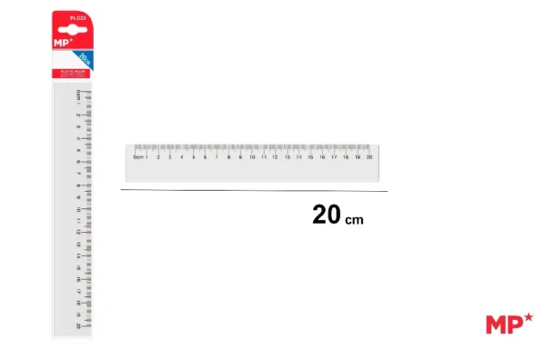 RÈGLE PLASTIQUE 20 cm.