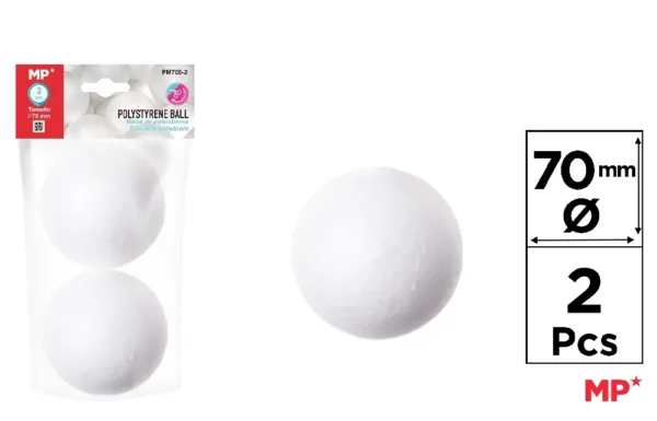BOULE EN POLYSTYRÈNE 70 mm 2 Unités.