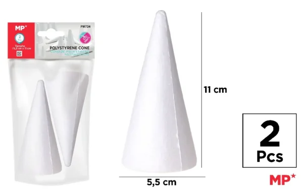 CÔNE EN POLYSTYRÈNE 5,5*11cm 2 Unités.