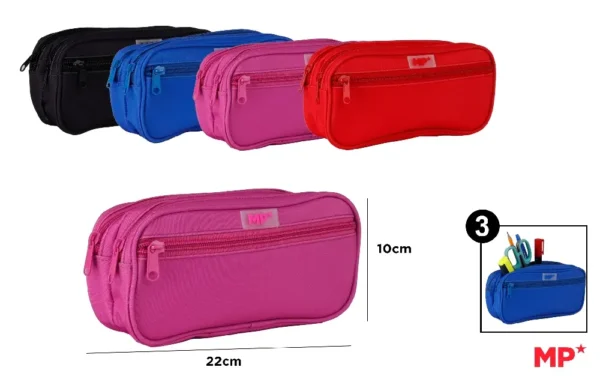 TROUSSE À CRAYONS MP À TROIS FERMETURES