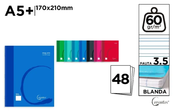 CAHIER AGRAFÉ 4º 48 FEUILLES 60 g/m² LIG