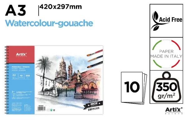 BLOC DE PAPIER TEMPERA-AQUARELLE BLOC 35