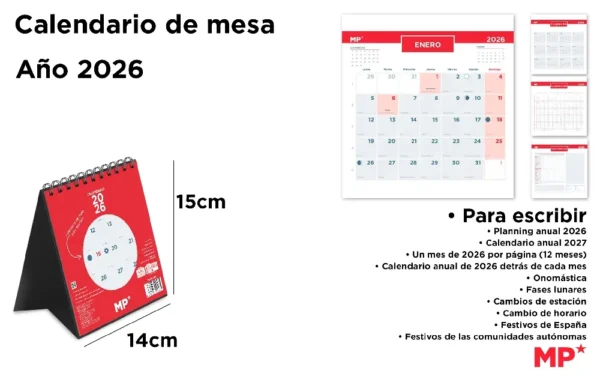 CALENDRIER MURAL 14 x 15 cm 2026.