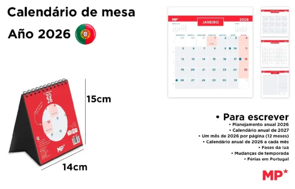 CALENDRIER MURAL 14 x 15 cm 2026.