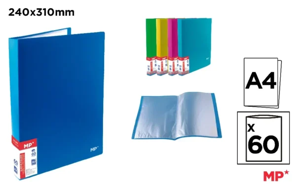 PORTE-VUE 60 POCHETTES A4 AVEC COUVERTUR