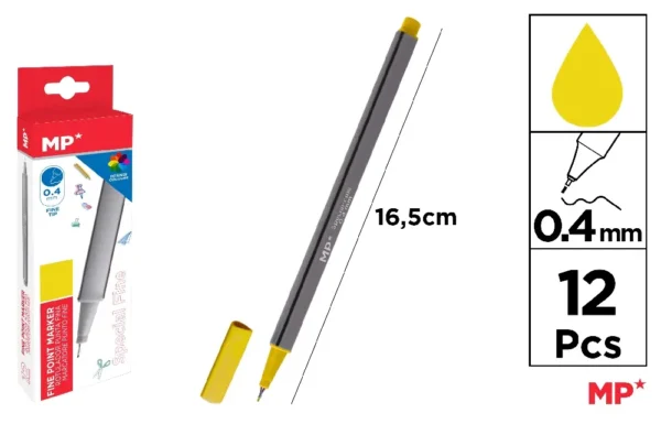 STYLO FEUTRE POINTE FINE JAUNE