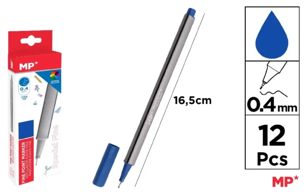 STYLO FEUTRE POINTE FINE BLEU FONCÉ