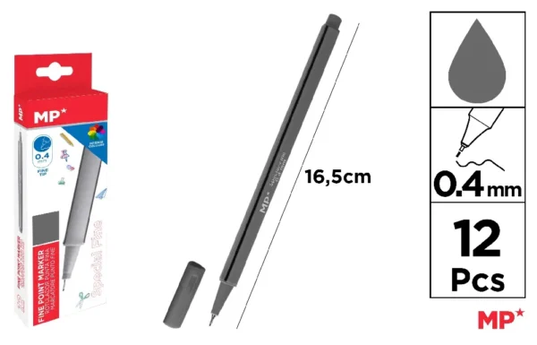 STYLO FEUTRE POINTE FINE GRIS