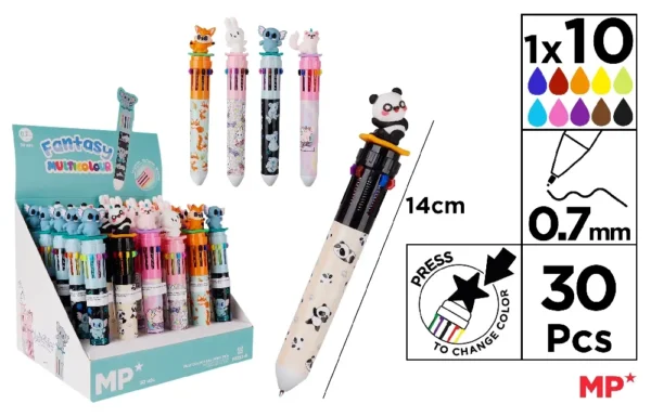 STYLO FANTAISIE MULTICOLORE.