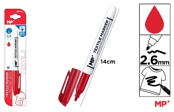 MARQUEUR TEXTILE ROUGE.