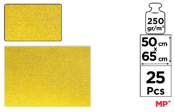 PAPIER CARTON PAILLETÉ OR 50 x 70 cm 250