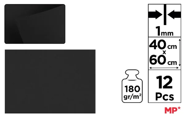 FEUTRINE 40 x 60 cm COULEUR NOIRE