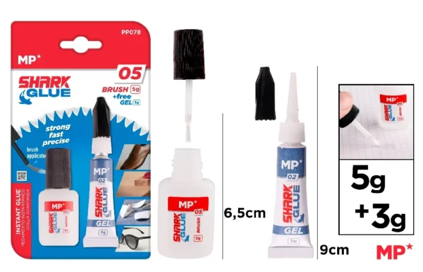 COLLE INSTANTANÉE AVEC PINCEAU 5 g + GEL