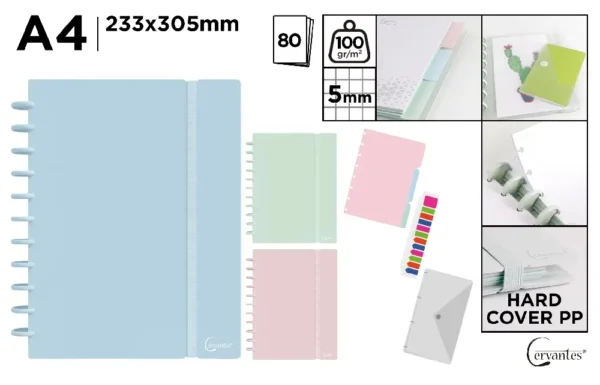CARNET DE NOTES AVEC FEUILLE A4 AMOVIBLE