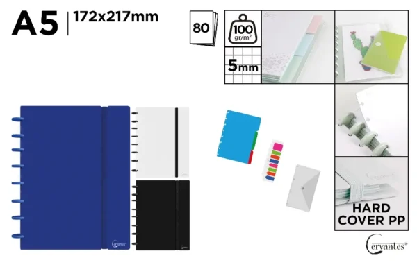 CARNET DE NOTES AVEC FEUILLE A5 AMOVIBLE