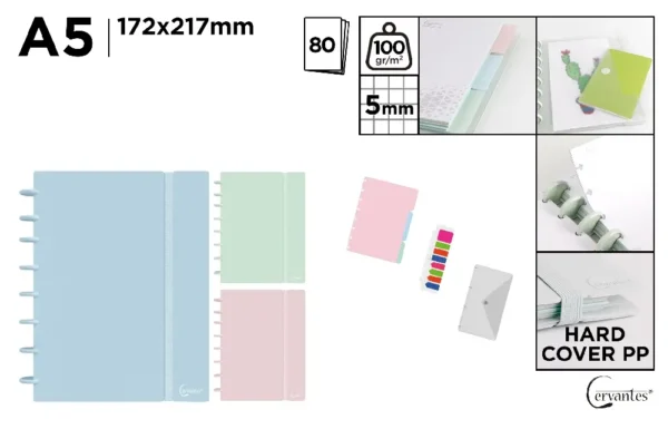 CARNET DE NOTES AVEC FEUILLE A5 AMOVIBLE