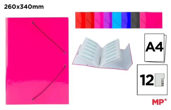CLASSEUR À ÉLASTIQUE AVEC RABATS 340 X 2