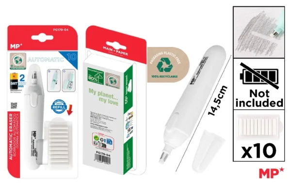 GOMME AUTOMATIQUE AVEC RECHARGES.