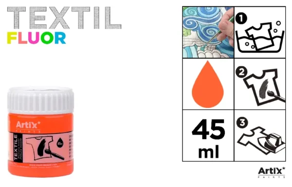 PEINTURE TEXTILE ORANGE FLUO 45 ml
