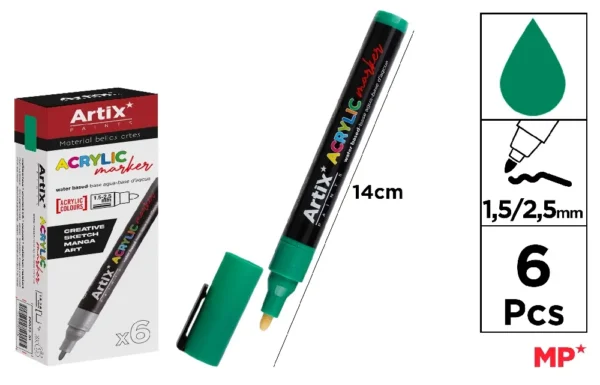 MARQUEUR ACRYLIQUE VERT.