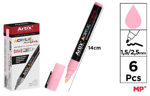 MARQUEUR ACRYLIQUE ROSE CLAIR.