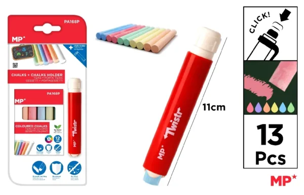 CRAIE DE COULEUR AVEC PORTE-CRAIE
