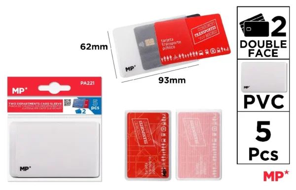 POCHETTE DOUBLE EN PVC POUR CARTES