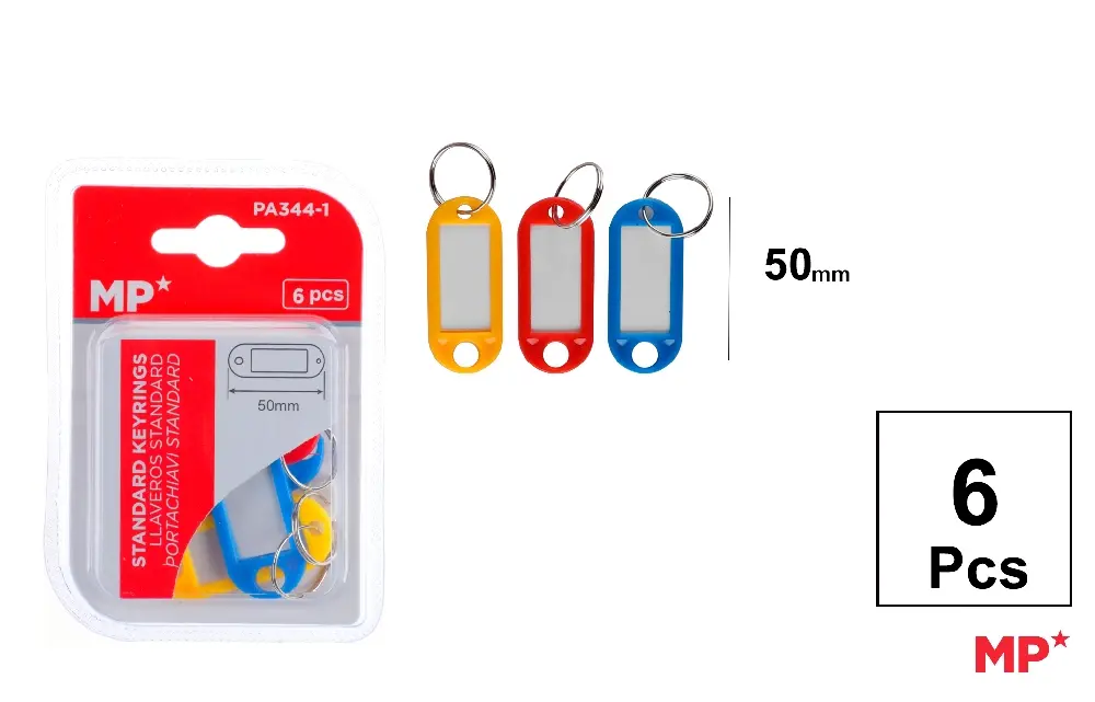 PORTE-CLÉS STANDARD 50 mm 6 Uds..