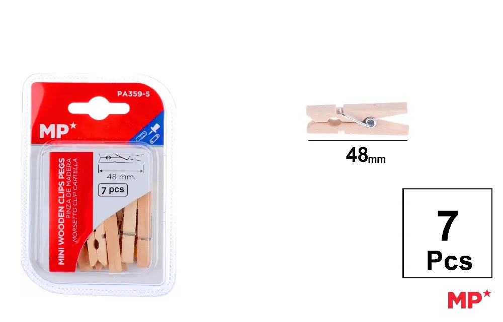 PINCES EN BOIS 48 mm 7 Uds.