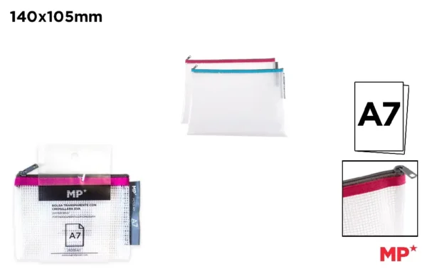POCHETTE EVA TRANSPARENTE ZIPPÉE A7
