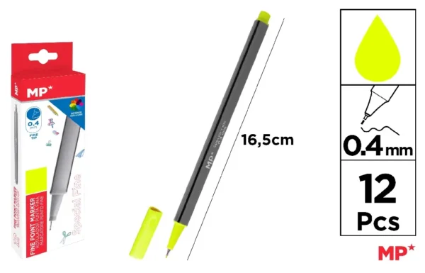 STYLO FEUTRE POINTE FINE JAUNE CITRON