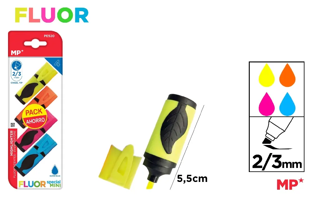 MINI SURLIGNEUR 4 Unités PACK ÉCONOMIQUE