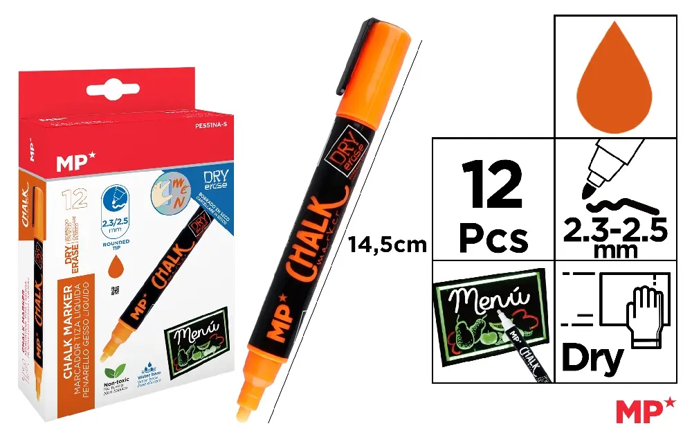 MARQUEUR CRAIE LIQUIDE EFFAÇABLE À SEC O