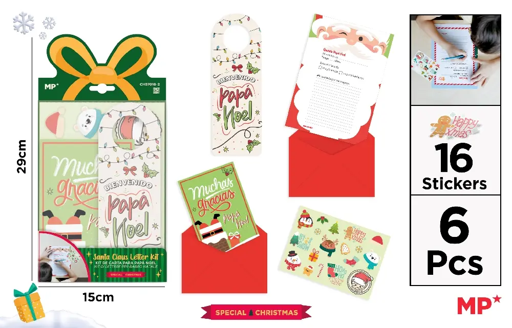 ENSEMBLE DE PAPETERIE DE LETTRES DE NOËL