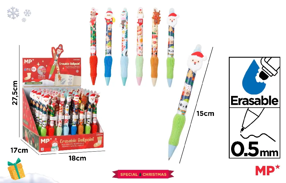 PRÉSENTOIRE STYLOS EFFAÇABLES FANTAISIE.