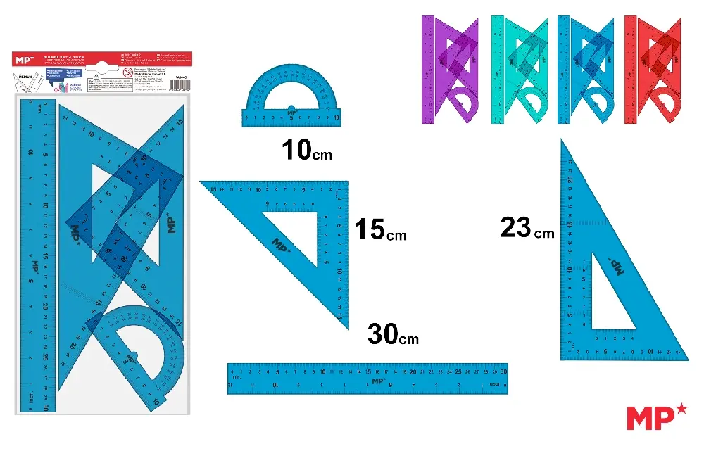 KIT DE TRAÇAGE 4 PIÈCES COULEURS