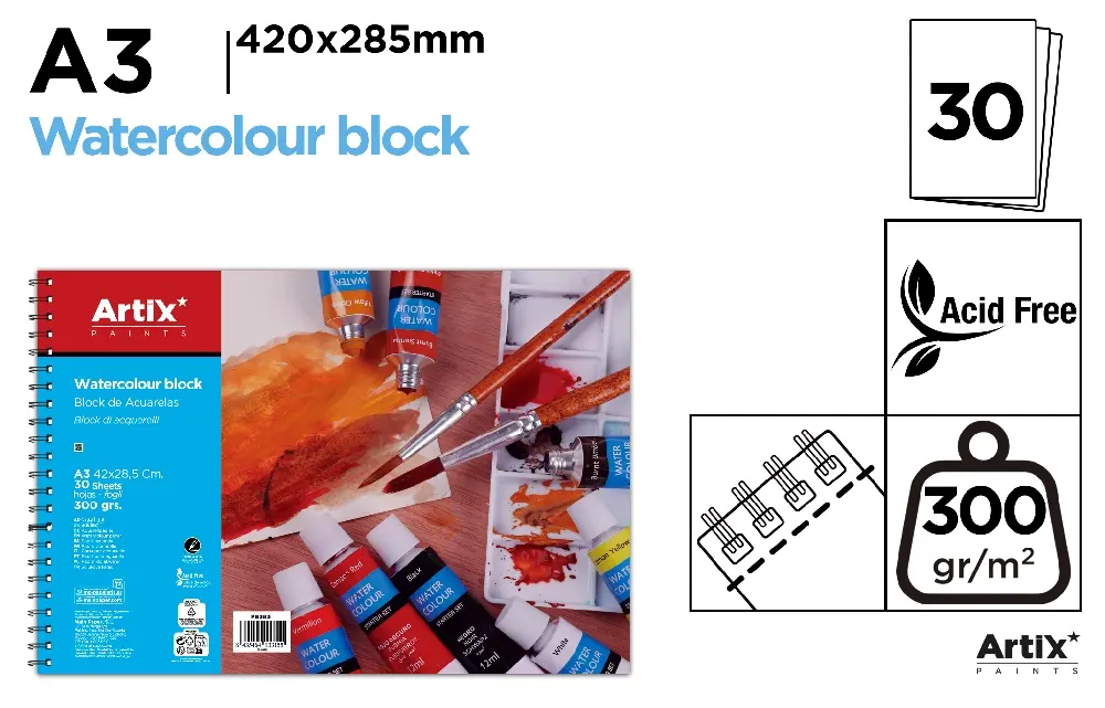 BLOC AQUARELLE A3 30 FEUILLES